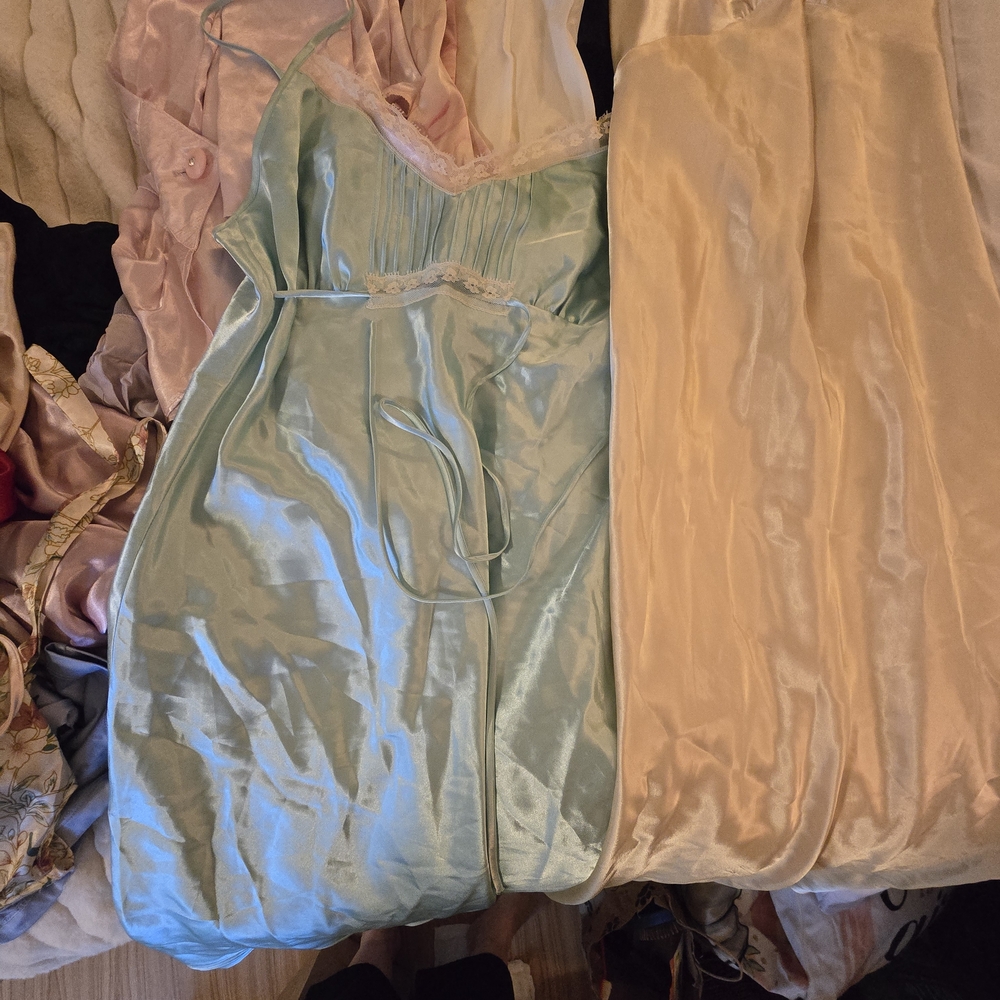 Victoria's Secret Light Blue Satin Chemise